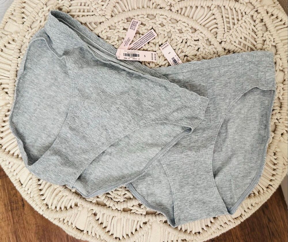Victorias Secret 2 Pairs of High Leg Gray Panties Size Small New